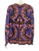 Farm Rio Size XL Blue, Pink, Orange Viscose Long Sleeve Floral Button Front Top Blue, Pink, Orange / XL