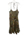 Banana Republic Size Large Brown, Green, Blue Linen Spaghetti Strap Floral Dress Brown, Green, Blue / Large