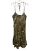 Banana Republic Size Large Brown, Green, Blue Linen Spaghetti Strap Floral Dress Brown, Green, Blue / Large