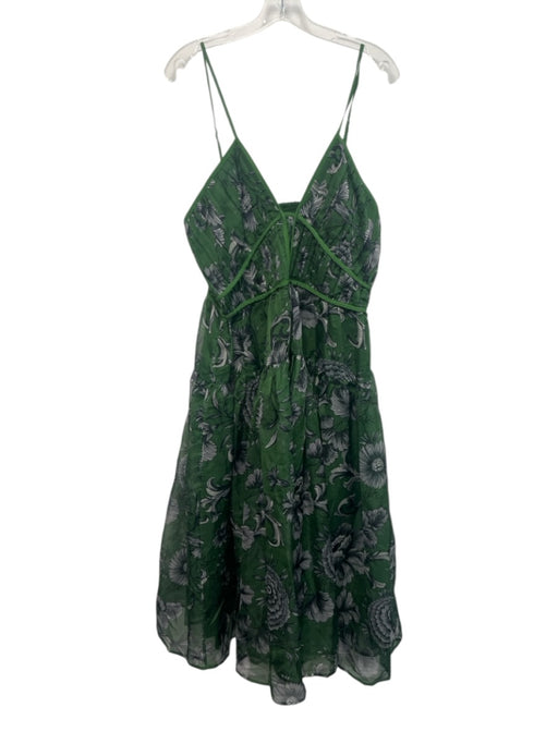 By Anthropologie Size XL Green, Navy, White Polyester Spaghetti Strap Maxi Dress Green, Navy, White / XL