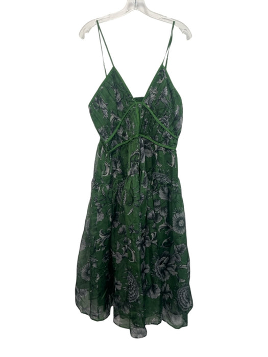 By Anthropologie Size XL Green, Navy, White Polyester Spaghetti Strap Maxi Dress Green, Navy, White / XL