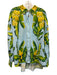Farm Rio Size XL Blue, Green, Yellow Viscose Blend Long Sleeve Bananas Short Set Blue, Green, Yellow / XL