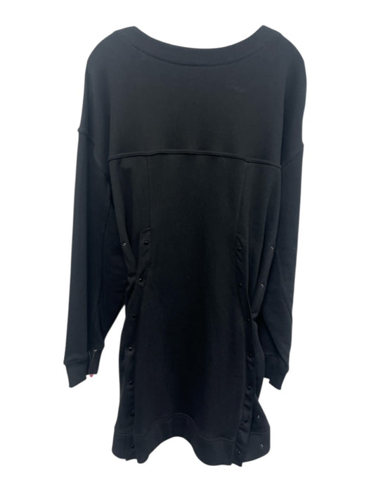 Adidas Size XL Black Cotton Long Sleeve Logo Snap Button Dress Black / XL