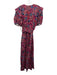 Farm Rio Size XL Pink, Red, Blue Cotton Blend Short Puff Sleeve Floral Jumpsuit Pink, Red, Blue / XL