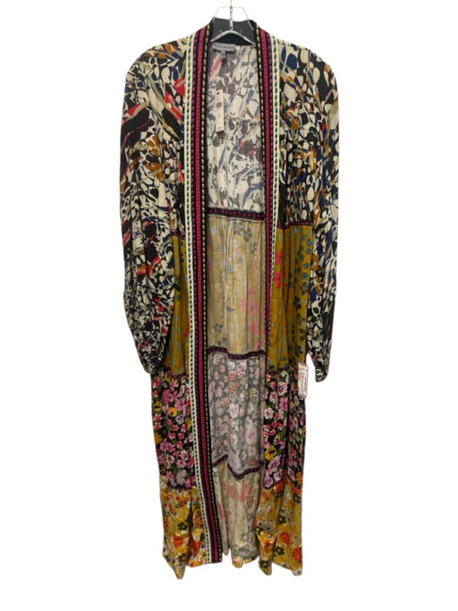 Conditions Apply Size One Size Black & Multi Viscose Long Sleeve Maxi Cardigan Black & Multi / One Size
