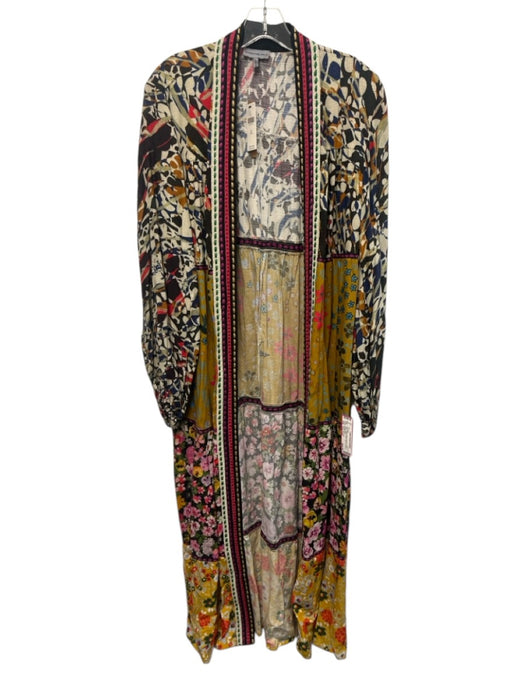 Conditions Apply Size One Size Black & Multi Viscose Long Sleeve Maxi Cardigan Black & Multi / One Size
