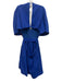 Banana Republic Size 16 Royal Blue Cotton Blend Short Puff Sleeve V Neck Dress Royal Blue / 16