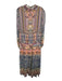 Bhanuni by Jyoti Size 16 Pink, Blue, Green Viscose Long Sleeve Mixed Print Dress Pink, Blue, Green / 16