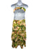 Farm Rio Size XL Green, Pink, Beige Viscose Spaghetti Strap Banana Print Dress Green, Pink, Beige / XL
