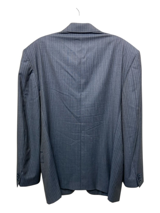 Canali Blue Wool Blend Striped 2 Button Men's Blazer 52