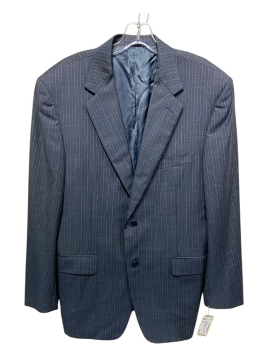 Canali Blue Wool Blend Striped 2 Button Men's Blazer 52