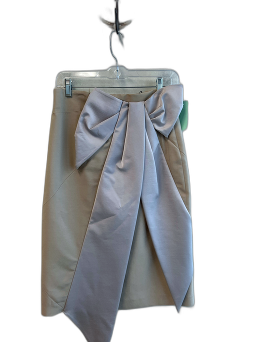 Karen Millen Size 6 Gray Wool Blend Back Zip Bow Detail High Rise Skirt Gray / 6