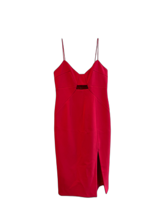 Nicholas Size 8 Red Polyester Spaghetti Strap Back Zip Cut Out Detail Dress Red / 8