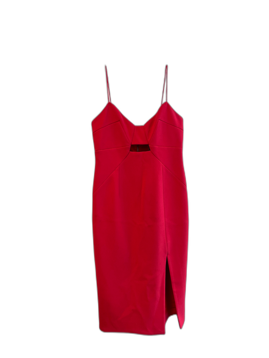 Nicholas Size 8 Red Polyester Spaghetti Strap Back Zip Cut Out Detail Dress Red / 8