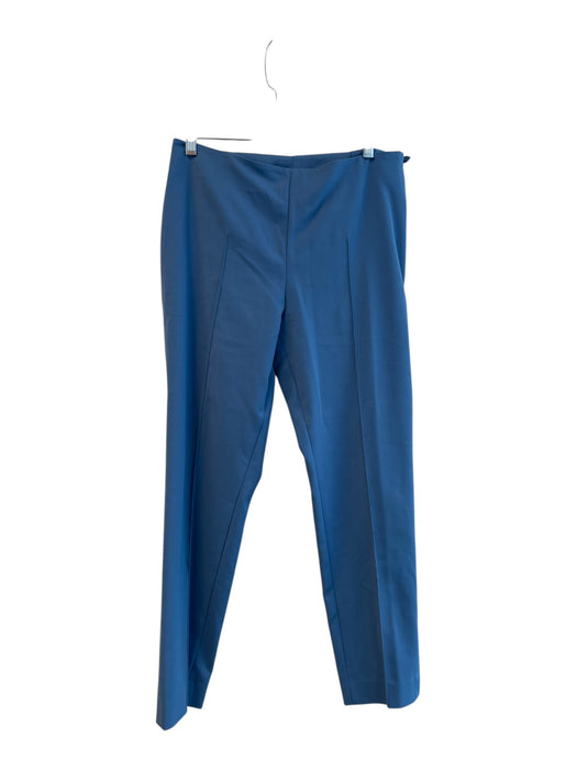 Akris Size 8 Blue Cotton Blend Mid Rise solid color Side Zip Straight Leg Pants Blue / 8