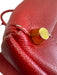 Loewe Red Leather Side Pockets Zip Top Travel Bag Duffle Bag Red