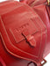 Loewe Red Leather Side Pockets Zip Top Travel Bag Duffle Bag Red