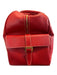 Loewe Red Leather Side Pockets Zip Top Travel Bag Duffle Bag Red