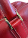 Loewe Red Leather Side Pockets Zip Top Travel Bag Duffle Bag Red