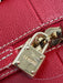 Loewe Red Leather Side Pockets Zip Top Travel Bag Duffle Bag Red