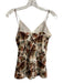 Cami NYC Size S White, Brown & Green Silk Abstract Botanical Print V Neck Top White, Brown & Green / S