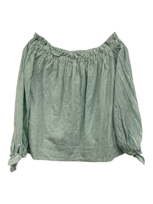 Lilly Pulitzer Size S White & Green Cotton Blend Seersucker Striped Short Set White & Green / S