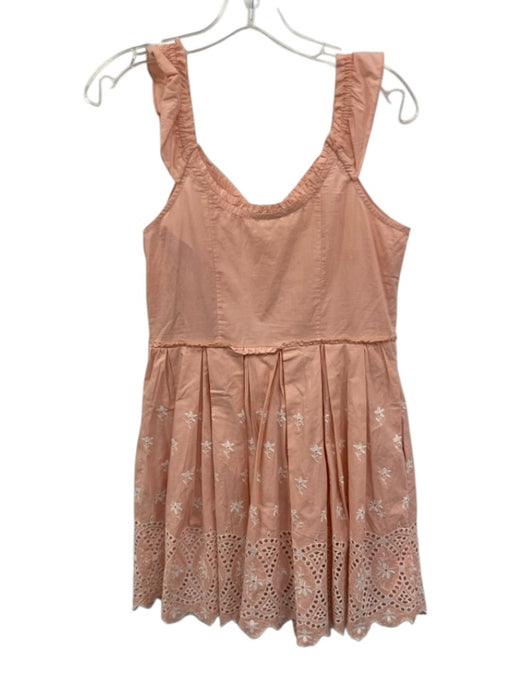 Loveshackfancy Size 6 Pink & White Cotton Sleeveless Eyelet Detail Ruffle Dress Pink & White / 6
