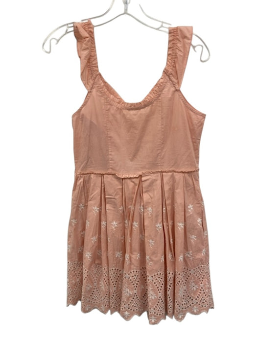 Loveshackfancy Size 6 Pink & White Cotton Sleeveless Eyelet Detail Ruffle Dress Pink & White / 6