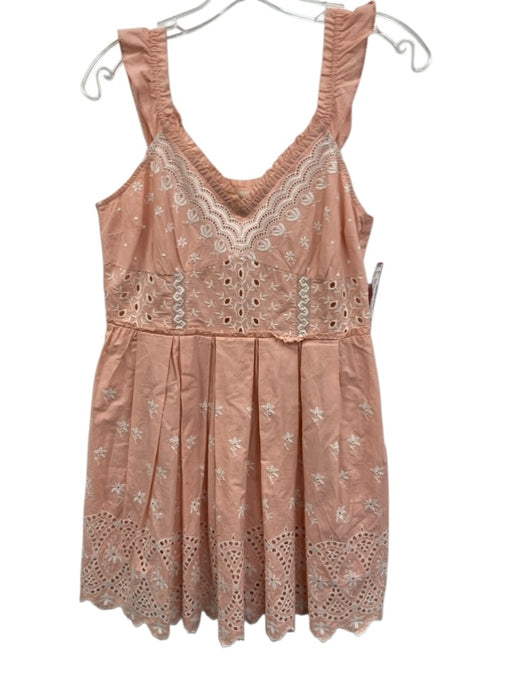 Loveshackfancy Size 6 Pink & White Cotton Sleeveless Eyelet Detail Ruffle Dress Pink & White / 6