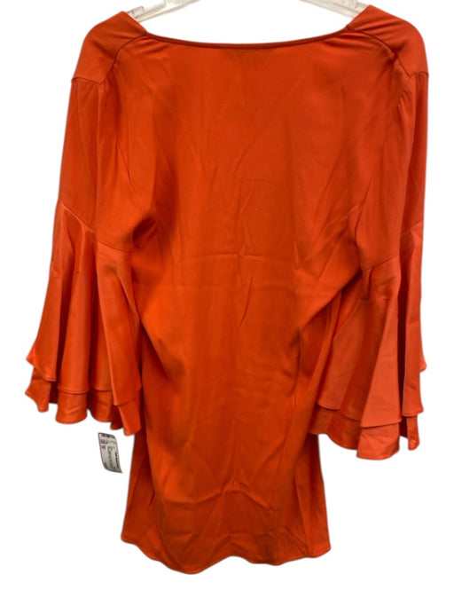 Alexis Size XS Orange No Fabric Tag 3/4 Sleeve Flutter Wrist V Neck Mini Dress Orange / XS