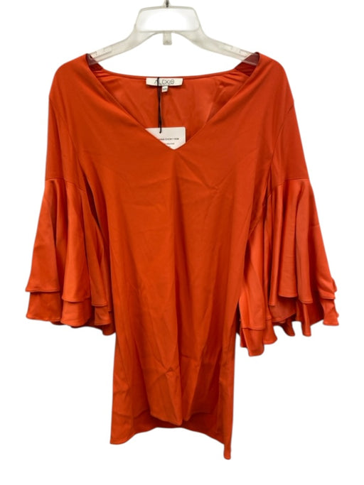 Alexis Size XS Orange No Fabric Tag 3/4 Sleeve Flutter Wrist V Neck Mini Dress Orange / XS