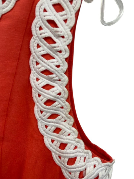 Lilly Pulitzer Size 2 Coral Orange & White Viscose Blend Sleeveless Shift Dress Coral Orange & White / 2