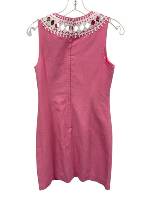 Lilly Pulitzer Size 2 Pink & White Viscose Blend Sleeveless Paneled Shift Dress Pink & White / 2