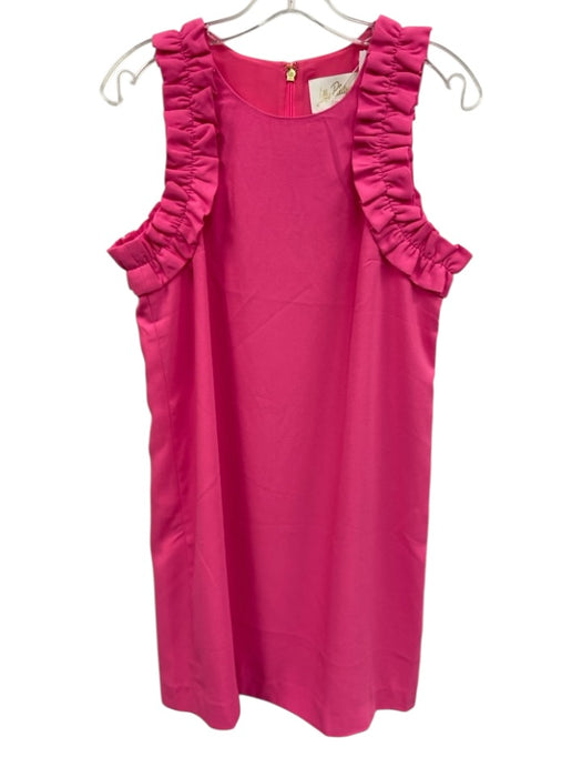 Lilly Pulitzer Size S Neon Pink Polyester Sleeveless Ruffle Detail Shift Dress Neon Pink / S