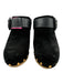 Veronica Beard Shoe Size 7 Black & Beige Leather Upper Suede Buckle Detail Mules Black & Beige / 7