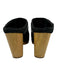 Veronica Beard Shoe Size 7 Black & Beige Leather Upper Suede Buckle Detail Mules Black & Beige / 7