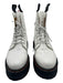 R13 Shoe Size 7 White & Black Patent Calf High lace up Platform Boots White & Black / 7