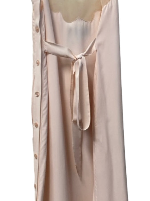 Simone Rocha Size 6 Pink & Peach Acetate V Neck Side Button Scallop Detail Dress Pink & Peach / 6