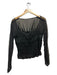 Nina Ricci Size 38 Black Silk Rouched Long Sheer Sleeve Top Black / 38