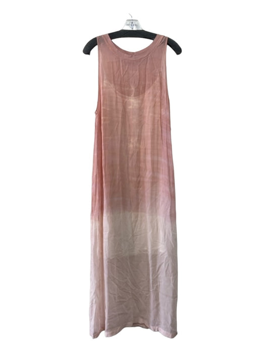 Lacausa Size XS Dusty Pink Viscose Blend Round Neck Sleeveless Sheer Maxi Dress Dusty Pink / XS