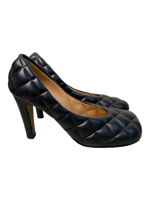 Bottega Veneta Shoe Size 37.5 Black Leather Pump Quilted Closed Toe Shoes Black / 37.5