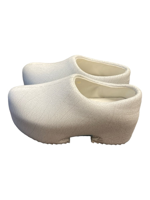 Yume Yume Shoe Size 37 White Leather Platform Round Toe Crackled Clog Shoes White / 37