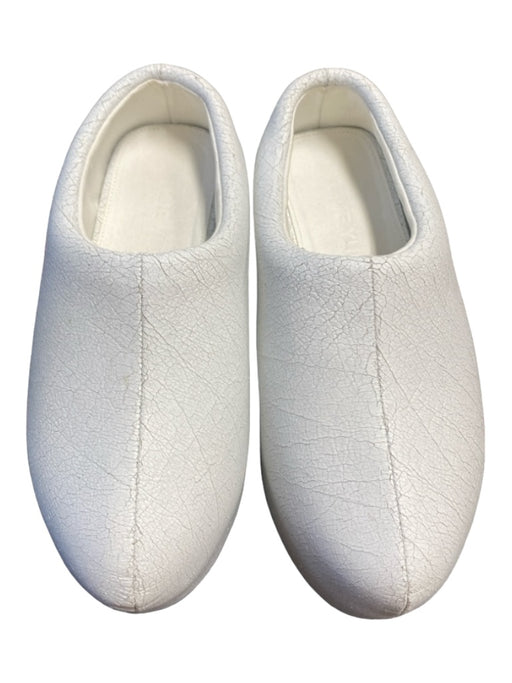 Yume Yume Shoe Size 37 White Leather Platform Round Toe Crackled Clog Shoes White / 37