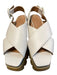 Marni Shoe Size 37 White, Grey, & Tan Leather Platform Buckle Ankle Shoes White, Grey, & Tan / 37