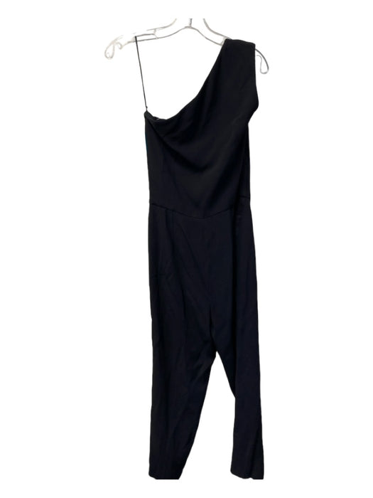 Stella McCartney Size 40 Black Rayon Blend One Shoulder Side Zip Jumpsuit Black / 40