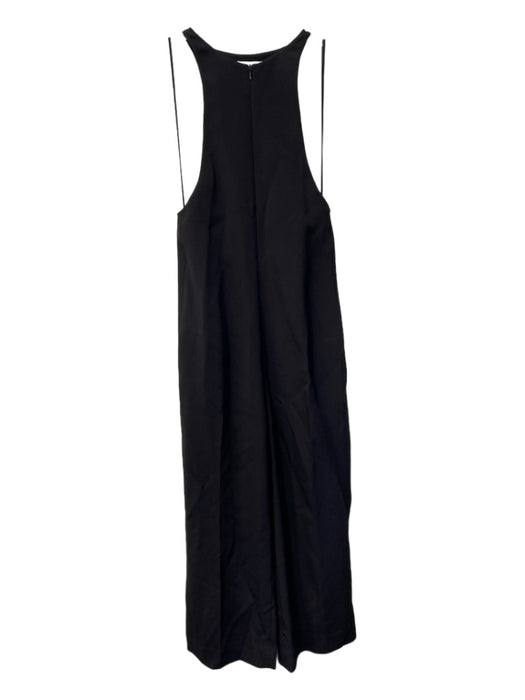 Celine Size 38 Black Viscose Blend Sleeveless Front Zip Wide Leg Darted Jumpsuit Black / 38