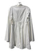 Carven Size 4 White Cotton Long Trumpet Sleeve Round Split Neck Back Zip Dress White / 4