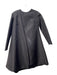 Katie Ermilio Size 0 Black Cotton Long Sleeve Round Neck Back Snap A line Dress Black / 0