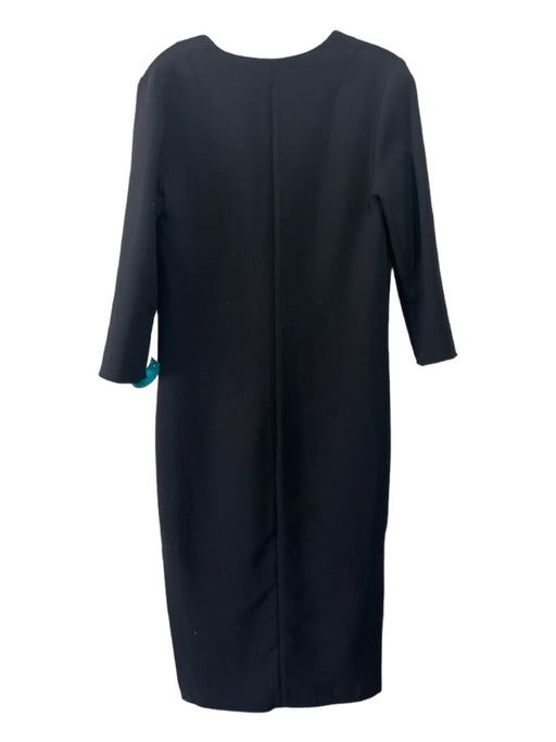 Apiece Apart Size 2 Black Polyester Blend V Neck Long Sleeve Shift Midi Dress Black / 2