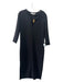 Apiece Apart Size 2 Black Polyester Blend V Neck Long Sleeve Shift Midi Dress Black / 2